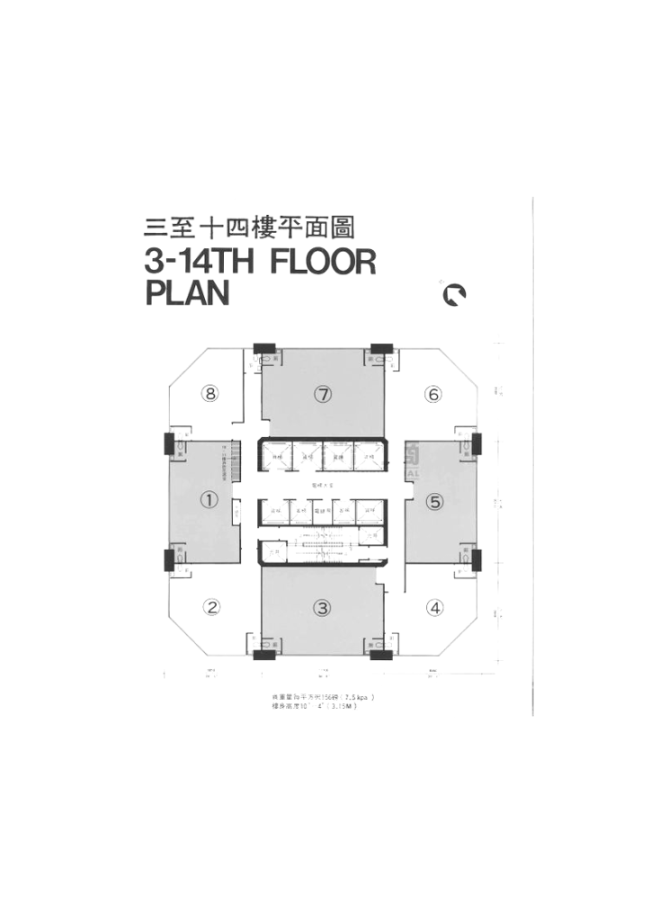 福業大廈平面圖(三至十四樓)